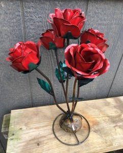 Metal Rose - Small Red