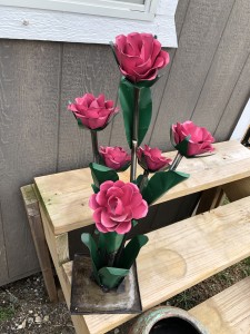 Metal Rose - Large Pink
