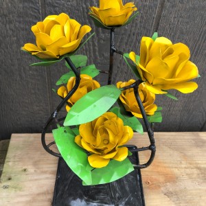 Metal Rose - Small Yellow