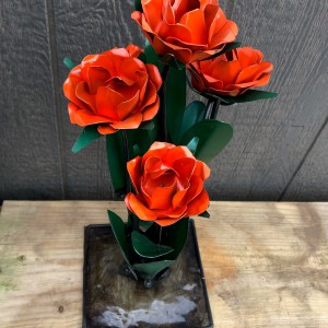 Metal Rose - Small Orange
